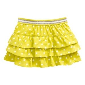 Mini Boden Kids Ruffle Jersey Skort Maximilian Yellow Spot Size 4-5 Little Girl